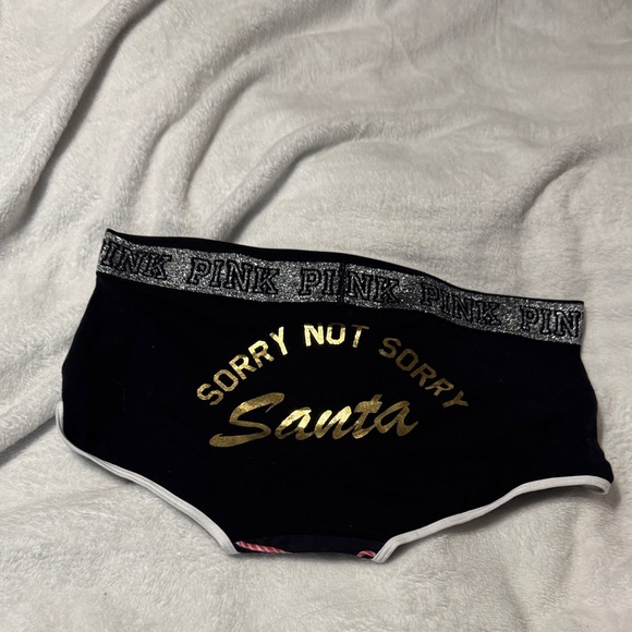 PINK Victoria's Secret Kids Black Bottoms with Pink Hearts - Picture 2 of 2